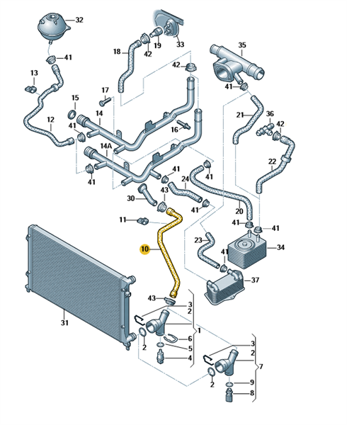 Manguito inferior radiador 1K0121086AN