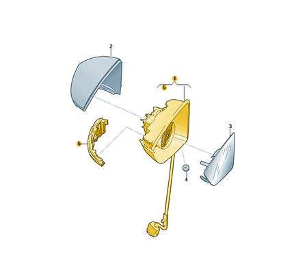 Mecanismo de espejo dcho manual Seat leon 5F1857508M 9B9
