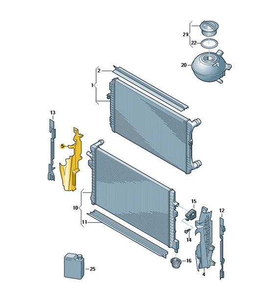 Conducción e aire dcha volkswagen golf 5G0121284B