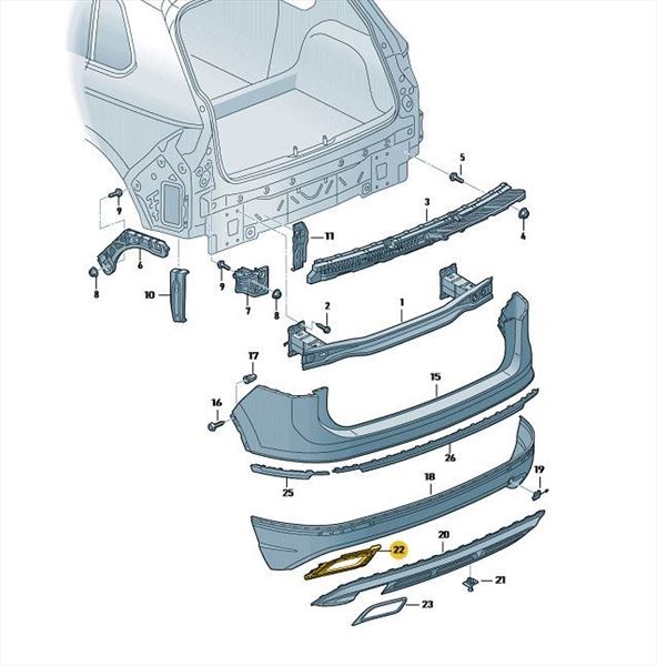 5NA807056  9B9 SOPORTE EMBELLECEDOR SALIDA DE ESCAPE DERECHO TIGUAN