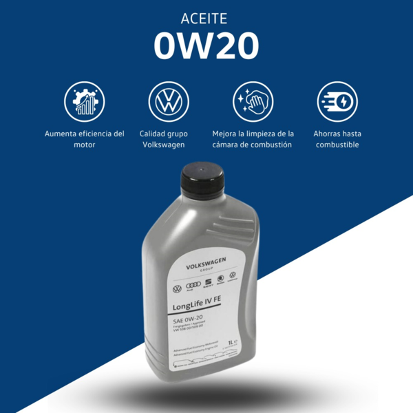 Aceite 0W20 Volkswagen 1L - VW 508.00/VW 509.00- Original VW- Long life-Aceite de alta calidad (6)