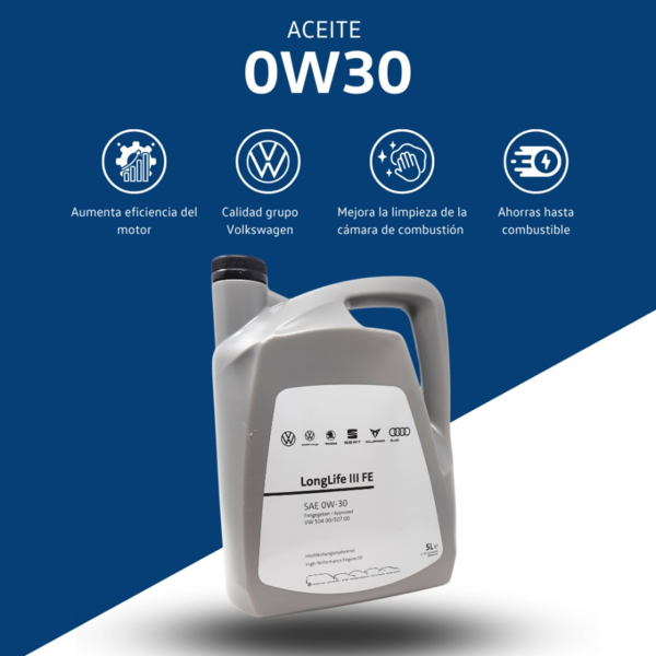 Aceite 0W30 original grupo VAG 5L para Audi, Seat, Volkswagen, Cupra o Skoda (9)