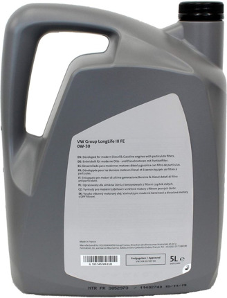 ACEITE ORIGINAL VOLKSWAGEN 0W30 5 LITROS  GS55545M4 recambios original