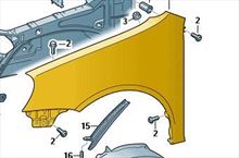 Aleta guardabarros derecha Golf