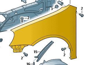 Aleta guardabarros derecha Golf