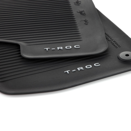 Alfombrillas de Goma Originales Volkswagen T-Roc | Ref. 2GV06150082V | Juego Completo Delanteras y Traseras | Ajuste Perfecto OE