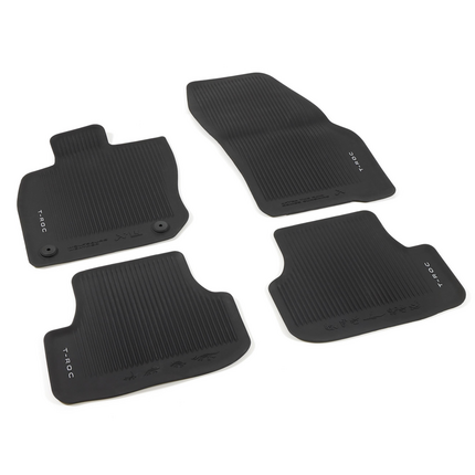 Alfombrillas de Goma Originales Volkswagen T-Roc | Ref. 2GV06150082V | Juego Completo Delanteras y Traseras | Ajuste Perfecto OE