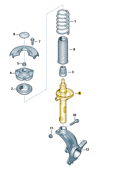 Amortiguador delantero de GAS para tracción delantera.
