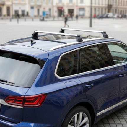 Barras portaequipajes ranura en T original Volkswagen Touareg desde 2023 | Ref. 760071151A Varillas portantes| Perfil aerodinámico optimizado | Carga 95 kg | Accesorio techo OEM Volkswagen