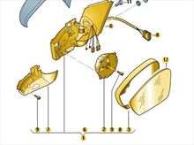 Caja de espejo exterior derecho. Volkswagen