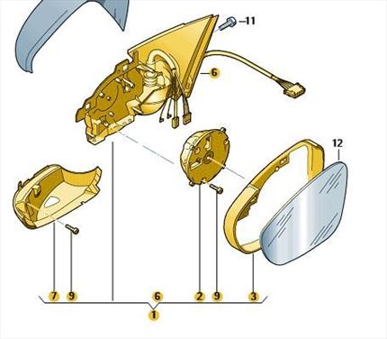 Caja de espejo exterior izquierdo. Volkswagen