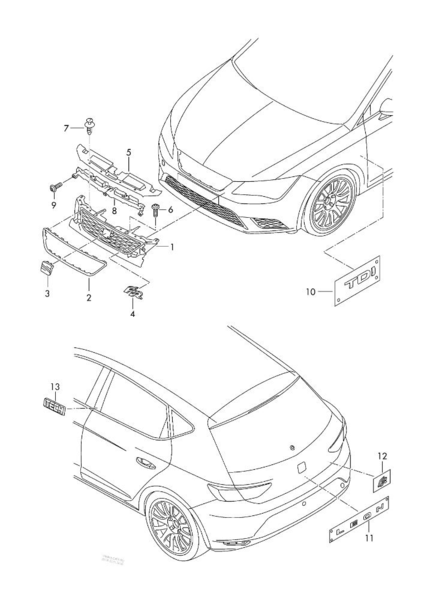 Calendra frontal Negro satinado original Seat (2)