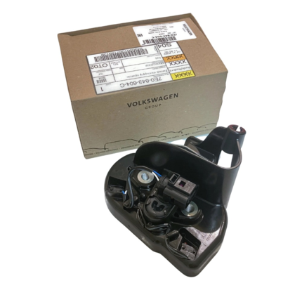 Cerradura pestillo giratorio para vehículos con accionamiento eléctrico puerta corrediza original Volkswagen 7E0843604C