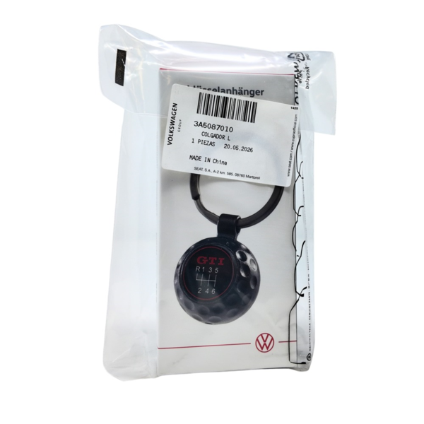 Colgador GTI Volkswagen | aspecto bola de golf, negro/rojo, metal, 155 mm (3A5087010) (4)