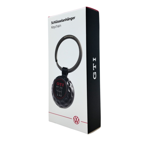 Colgador GTI Volkswagen | aspecto bola de golf, negro/rojo, metal, 155 mm (3A5087010) (3)