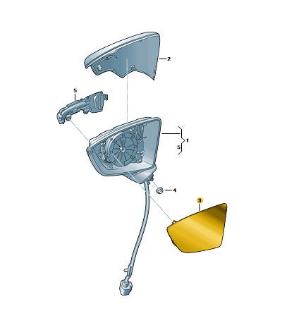 Cristal espejo IZQUIERDO (convexo) con placa soporte Seat Arona 2018 con testigo de angulo muerto.