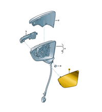 Cristal espejo DERECHO (convexo) con placa soporte Seat Arona 2018 con testigo de angulo muerto.