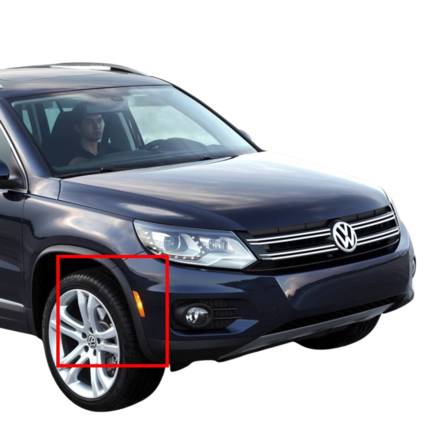 Cubierta de rueda delantera derecha negro satinado original Volkswagen Tiguan