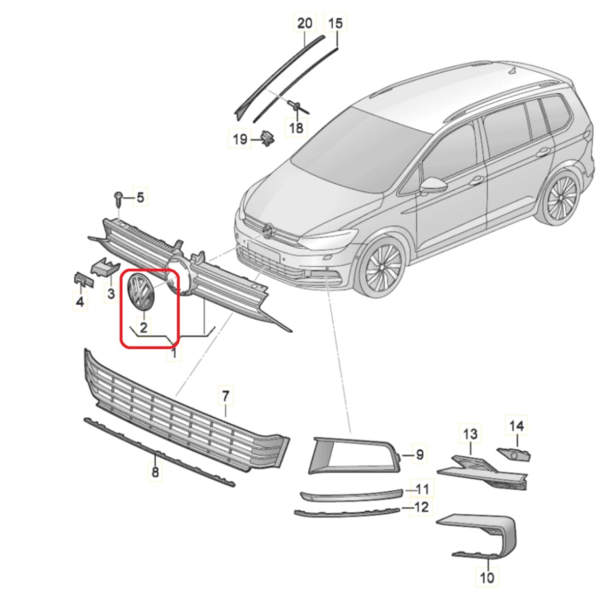 Emblema delantero original Volkswagen Passat negro cromado brillante 3G0853601AJZA (4)
