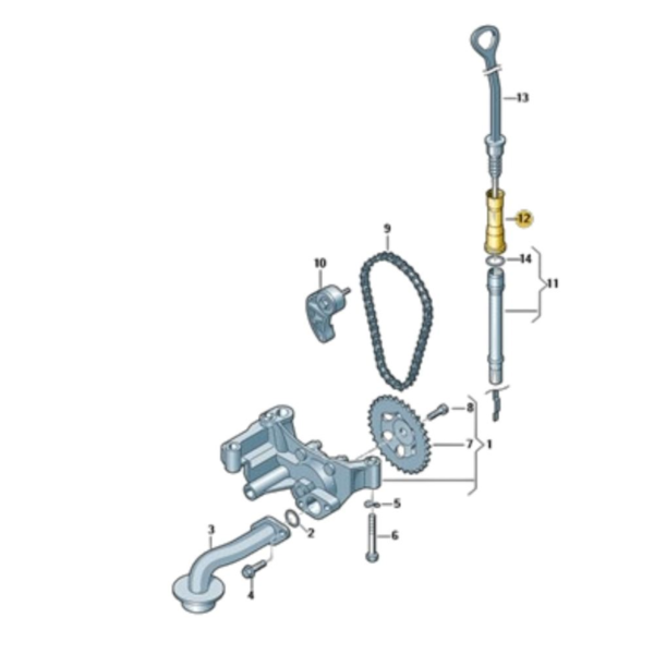Embudo de guía de varilla del nivel de aceite, soporte varilla aceite (3)