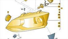 Faro halogeno parte tráfico por la derecha. Volkswagen