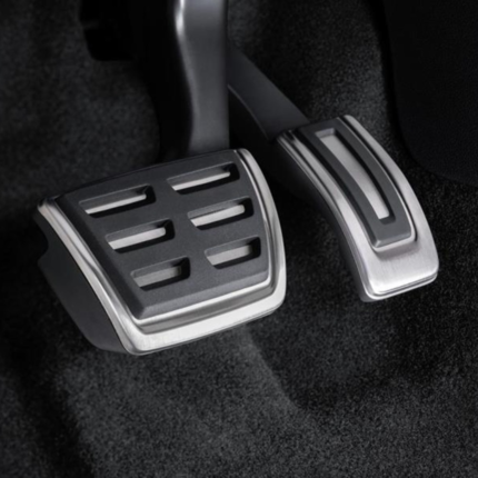 Fundas para pedales originales Volkswagen DSG | Acero inoxidable antideslizante | Acelerador y freno | Vehículos DSG volante a la izquierda | Estilo deportivo interior | Golf, Polo, Passat, Tiguan, Touran, T-Roc 2026 | Ref. 5G1064205