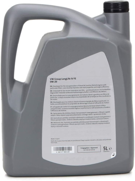 Aceite 0W20 original del grupo VAG de 5l Long life (1)