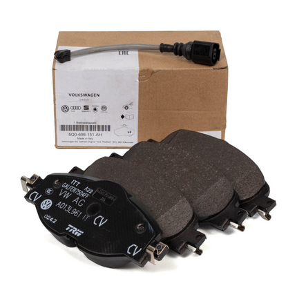 Juego de pastillas de freno delanteras originales Volkswagen Golf, Tiguan y T-Roc, 5Q0698151AH