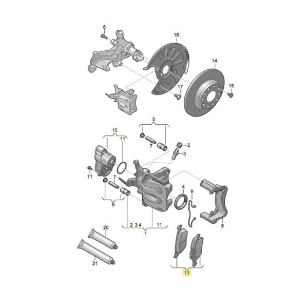 Juego de pastillas de freno original grupo VAG 5WA698451G (2)