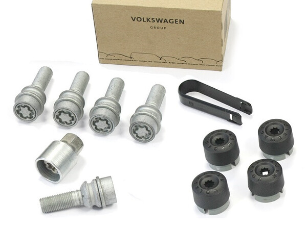 JUEGO DE TORNILLOS DE RUEDA ANTIRROBO ORIGINAL VW