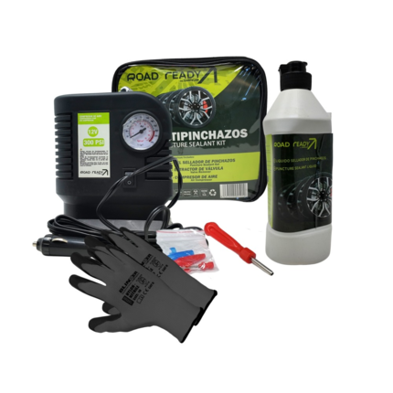 Kit antipinchazos / kit reparación de neumáticos / Kit de reparación de pinchazos