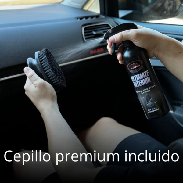 Limpiador Tapicería Textil BassMotor Ultimate Interior 500ml con Cepillo Profesional | Limpieza Profunda Asientos y Alfombrillas (3)