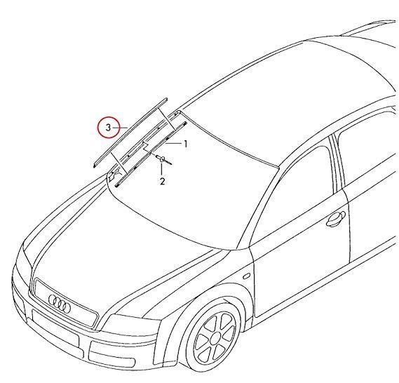 Listón izquierdo para desviar el agua negro satinado 8E0854327E01C (1)