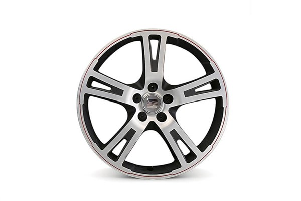 Llanta aleación 17" Plata pulida y antracita rojo SEAT Ibiza