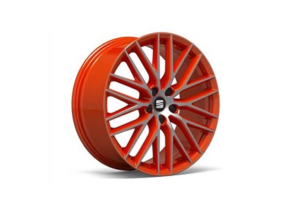 Llanta de Aleación 19” Diamantada en fondo naranja Performance Pack Seat León 5F0071490ARJ8