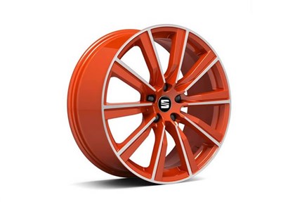 Llanta de Aleación de 19” Cup-Racer diamantada naranja Seat León 5F0071499ARJ8