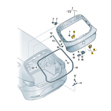 Logo de seat en color cobre para el portón trasero de un Seat Leon