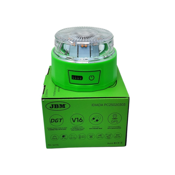 Luz de emergencia V16 homologada con Geolocalización - Baliza V16 homologada JBM - Help flash V16 (2)
