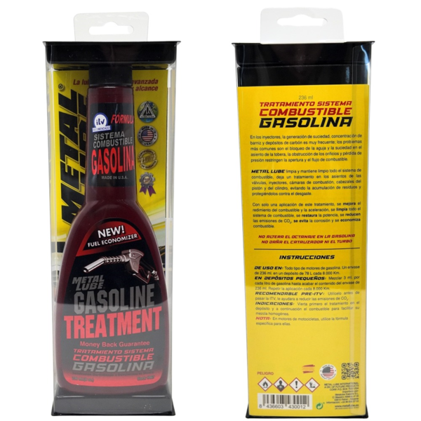 Metal Lube Aditivo Gasolina 236ml | Metal Lube Tratamiento para Combustible Sistema Gasolina (1)