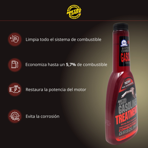 Metal Lube Aditivo Gasolina 236ml | Metal Lube Tratamiento para Combustible Sistema Gasolina (4)