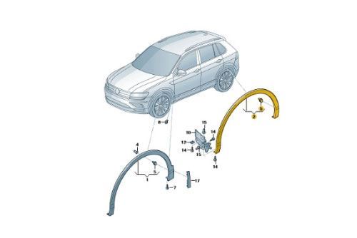 Moldura izquierda rueda Tiguan