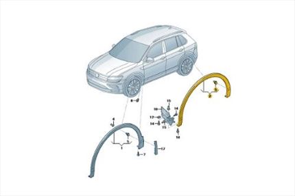 Moldura derecha rueda Tiguan