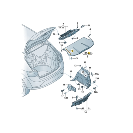 Pack de 2 bandas retentoras para bandeja de maletero original SEAT Ibiza | Ref. 6F0863447B | Accesorio OEM SEAT Genuine Parts | Retén protector para bandeja de maletero | Ajuste perfecto y duradero