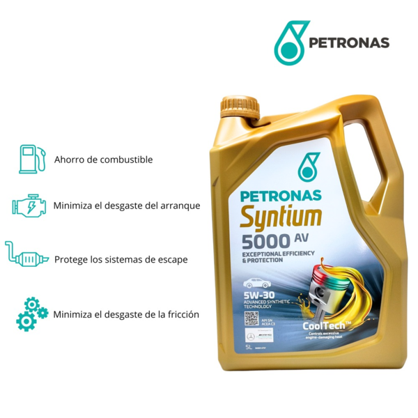 PETRONAS SYNTIUM 5000 AV 5W30 5L | Aceite Motor Sintético 100% | Aceite PETRONAS SYNTIUM 5W30 5000 AV 5L (5)