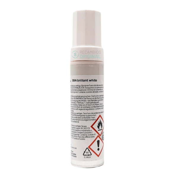 Pincel de retoque Seat B9A Brilliant White - Lápiz retoque pintura coche ideal para reparar arañazos y desperfectos (3)
