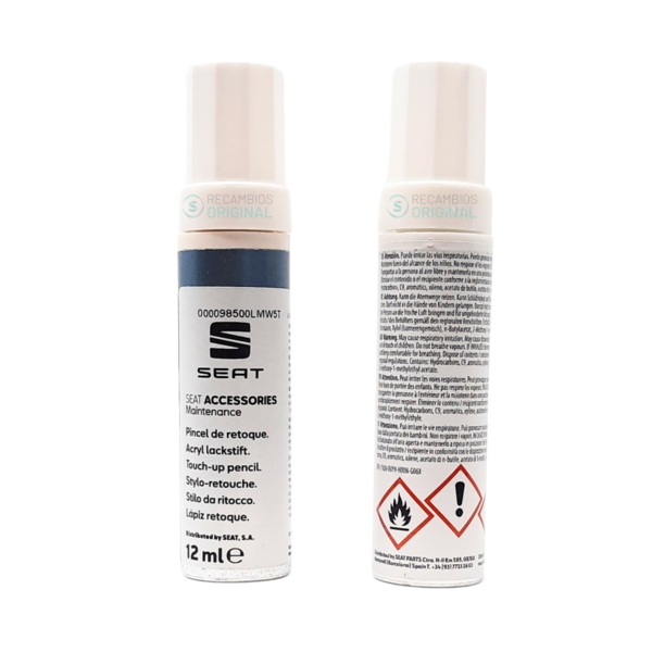 Pincel de retoque Seat W5T Azul Nayara Met para Seat - Lápiz retoque pintura coche ideal para reparar arañazos (4)