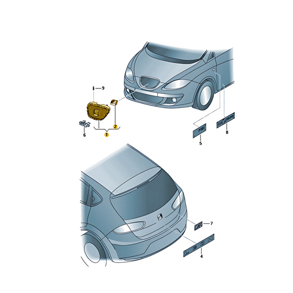 Rejilla delantera original Seat leon 2008-2011