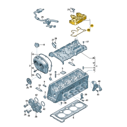Separador de aceite original Grupo VAG 06Q103495G | Válvula separadora de gases cárter OEM | Recambio original Volkswagen Audi SEAT Skoda | Protección motor y control de vapores | Ajuste perfecto de fábrica