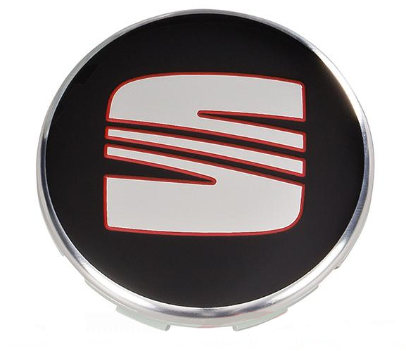 Tapacubos rojo cromo y negro SEAT ORIGINAL