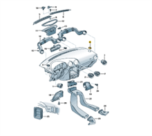 Tobera de aire para cristal de puerta color negro